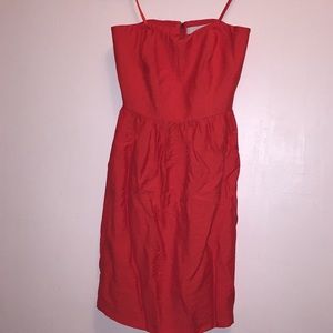 Loft red strapless dress